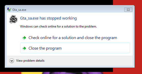 gta_sa.exe has stopped working